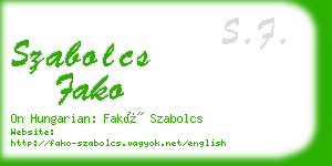 szabolcs fako business card